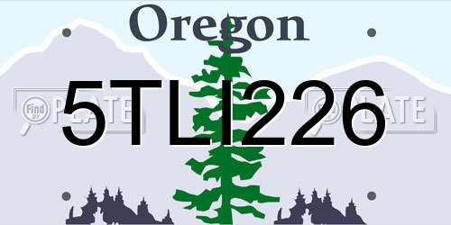 5TLI226 Oregon License Plate