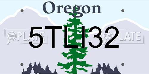 5TLI32 Oregon License Plate