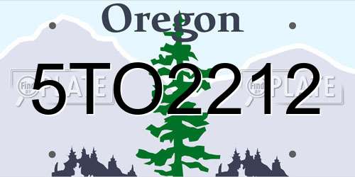 5TO2212 Oregon License Plate