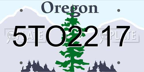 5TO2217 Oregon License Plate