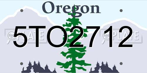 5TO2712 Oregon License Plate