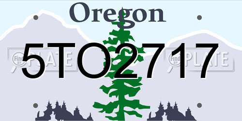 5TO2717 Oregon License Plate