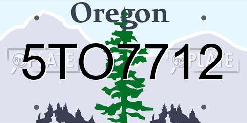5TO7712 Oregon License Plate