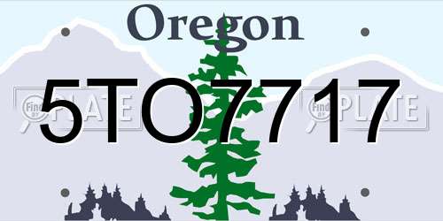 5TO7717 Oregon License Plate