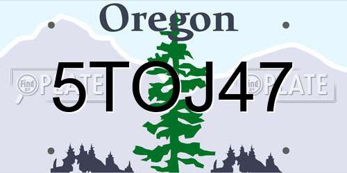5TOJ47 Oregon License Plate