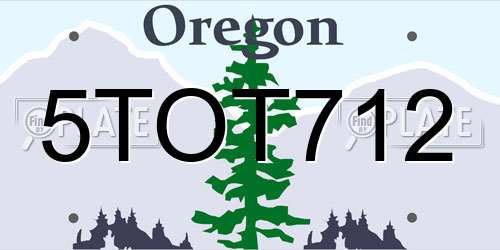 5TOT712 Oregon License Plate