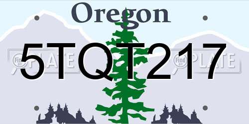 5TQT217 Oregon License Plate