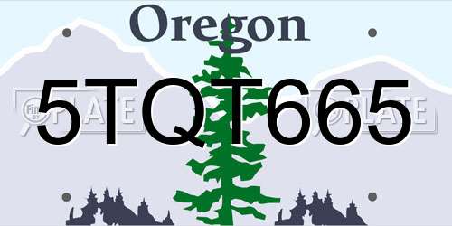 5TQT665 Oregon License Plate