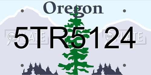 5TR5124 Oregon License Plate