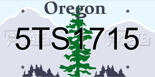 5TS1715 Oregon License Plate