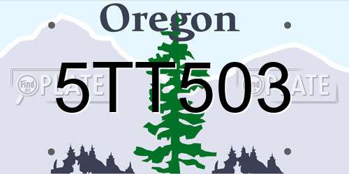 5TT503 Oregon License Plate