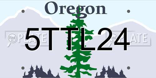 5TTL24 Oregon License Plate