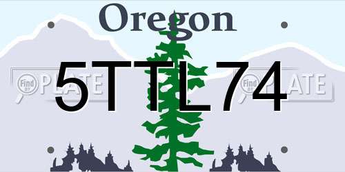 5TTL74 Oregon License Plate