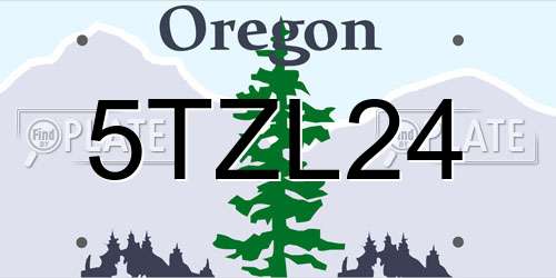 5TZL24 Oregon License Plate