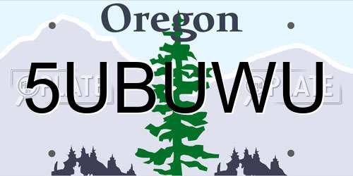 5UBUWU Oregon License Plate