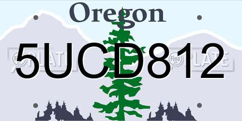 5UCD812 Oregon License Plate