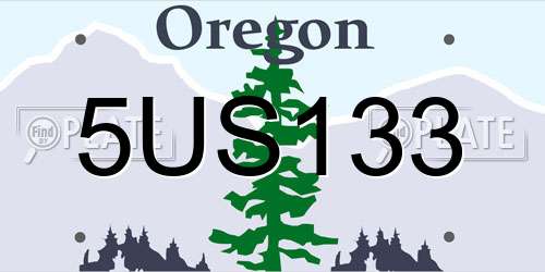 5US133 Oregon License Plate