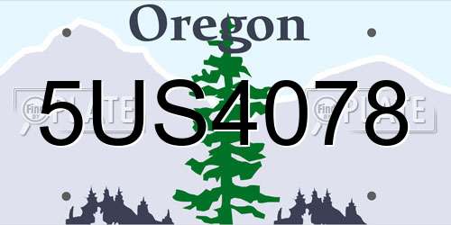 5US4078 Oregon License Plate