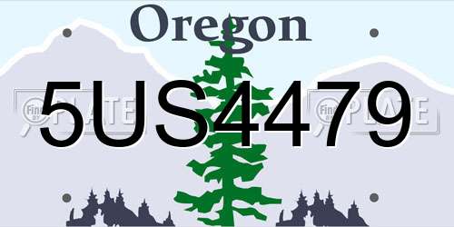 5US4479 Oregon License Plate