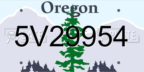 5V29954 Oregon License Plate