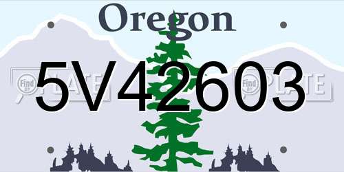 5V42603 Oregon License Plate