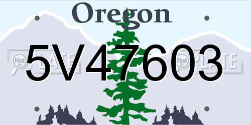 5V47603 Oregon License Plate