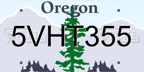 5VHT355 Oregon License Plate