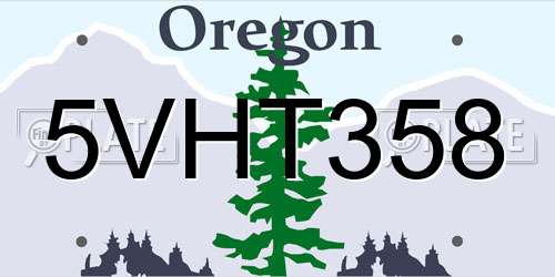 5VHT358 Oregon License Plate