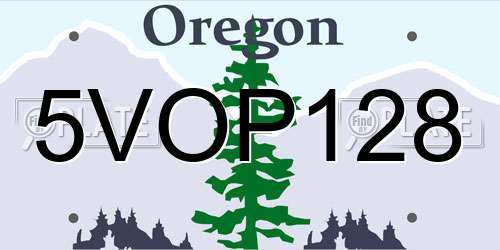 5VOP128 Oregon License Plate