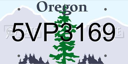 5VP3169 Oregon License Plate