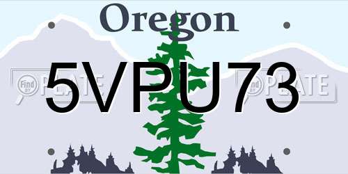 5VPU73 Oregon License Plate