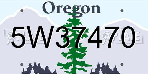 5W37470 Oregon License Plate
