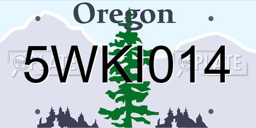 5WKI014 Oregon License Plate