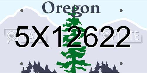 5X12622 Oregon License Plate