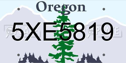 5XE5819 Oregon License Plate