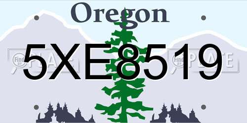 5XE8519 Oregon License Plate