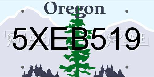 5XEB519 Oregon License Plate