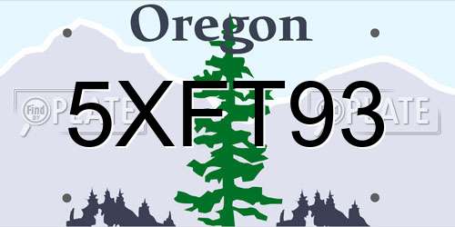 5XFT93 Oregon License Plate