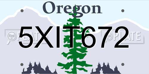 5XIT672 Oregon License Plate