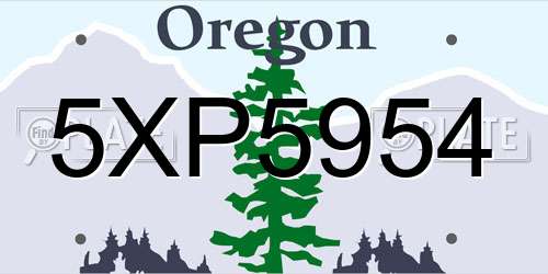 5XP5954 Oregon License Plate