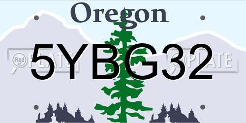 5YBG32 Oregon License Plate