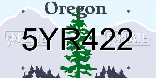 5YR422 Oregon License Plate