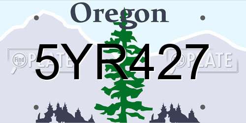 5YR427 Oregon License Plate