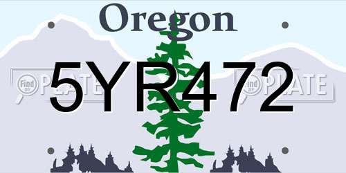 5YR472 Oregon License Plate