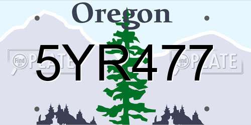 5YR477 Oregon License Plate