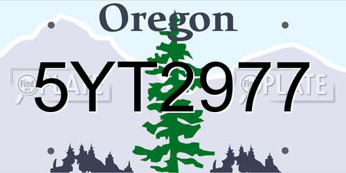 5YT2977 Oregon License Plate