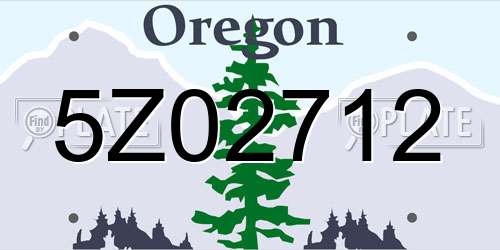 5Z02712 Oregon License Plate