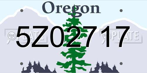 5Z02717 Oregon License Plate