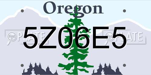5Z06E5 Oregon License Plate