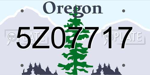 5Z07717 Oregon License Plate